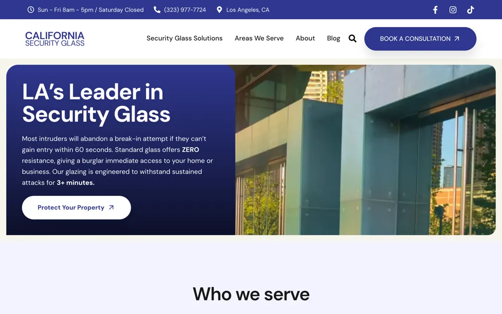 Public work for California Security Glass